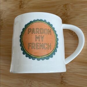 White Mug with 'Pardon My French' Design